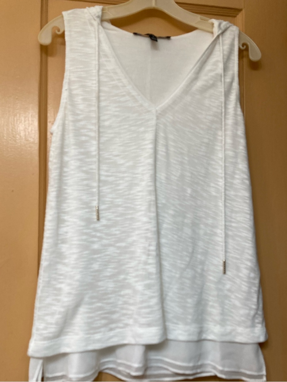 White House Black Market sleeveless hoodie, S, white